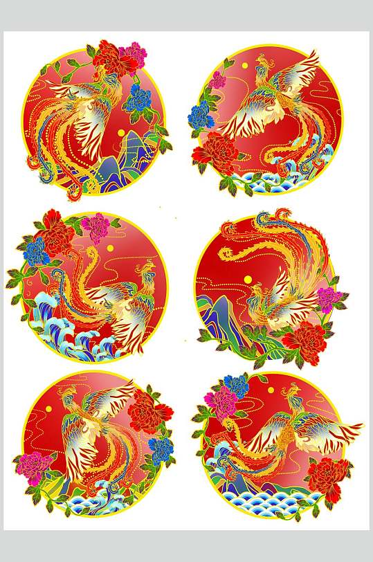 精美传统凤凰纹样素材悬挂式精美传统凤凰纹样素材精美传统花样图案