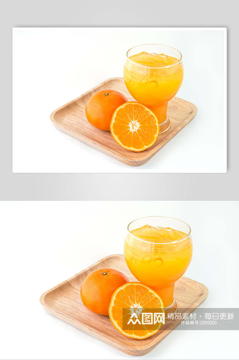 新鲜橙汁冰饮果汁夏日清凉摄影图素材