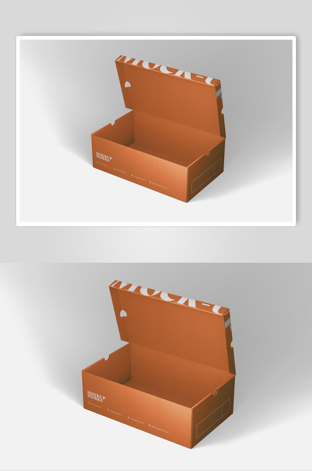 英文黄色高清留白纸盒包装展示样机素材