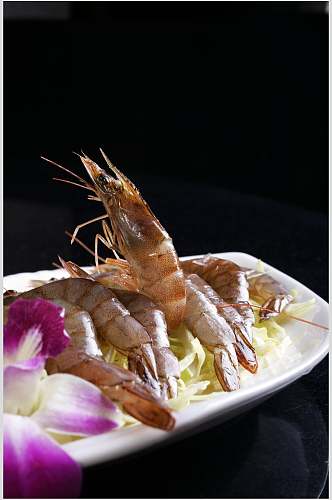 精品大虾海鲜生鲜食品摄影图片