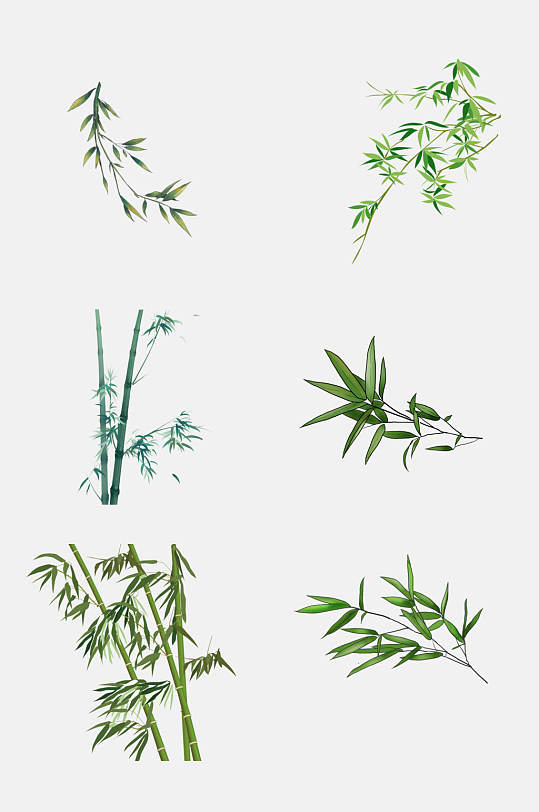 简约植物竹子竹叶免抠素材
