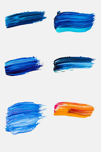 蓝色大气笔刷艺术渐变免抠设计素材