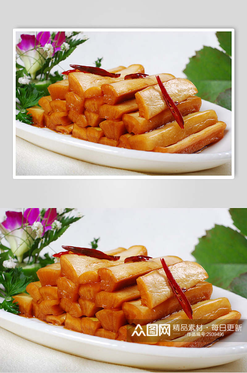 新鲜酱萝卜凉菜素材冷拼食品摄影图片素材