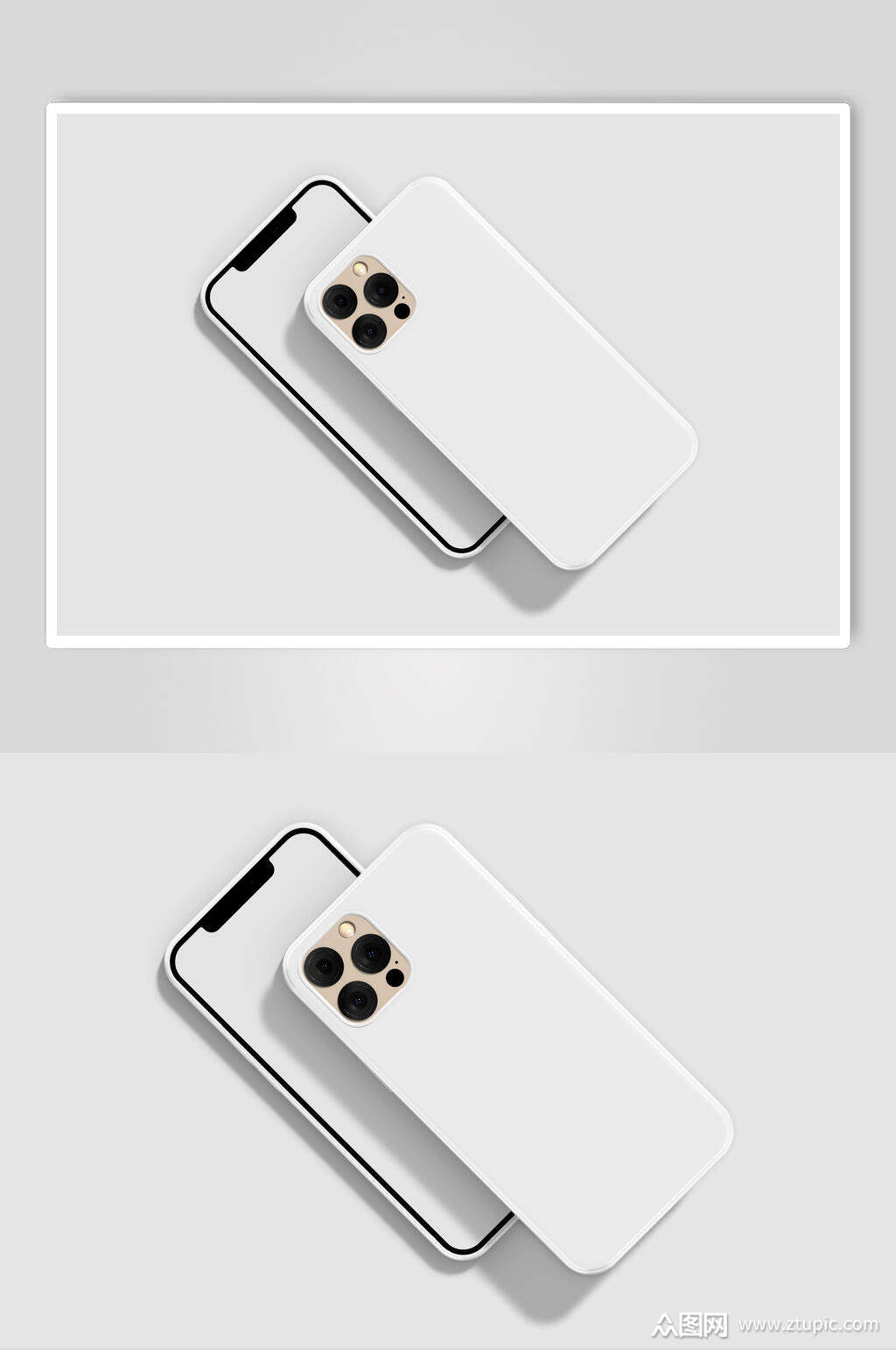 两个手机壳白底样机模板下载-编号4092351-众图网