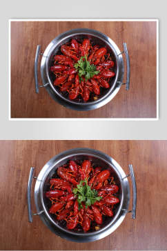 干锅美味小龙虾食物图片