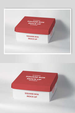 红白英文高清留白纸箱纸盒包装样机