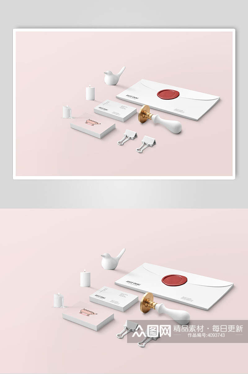 信封网红餐饮业VI系列设计样机素材