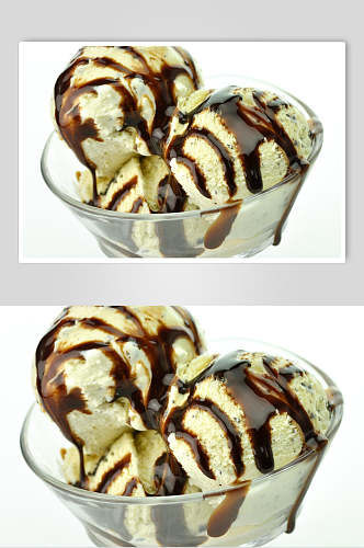 巧克力冰淇淋甜品蛋糕高清图片