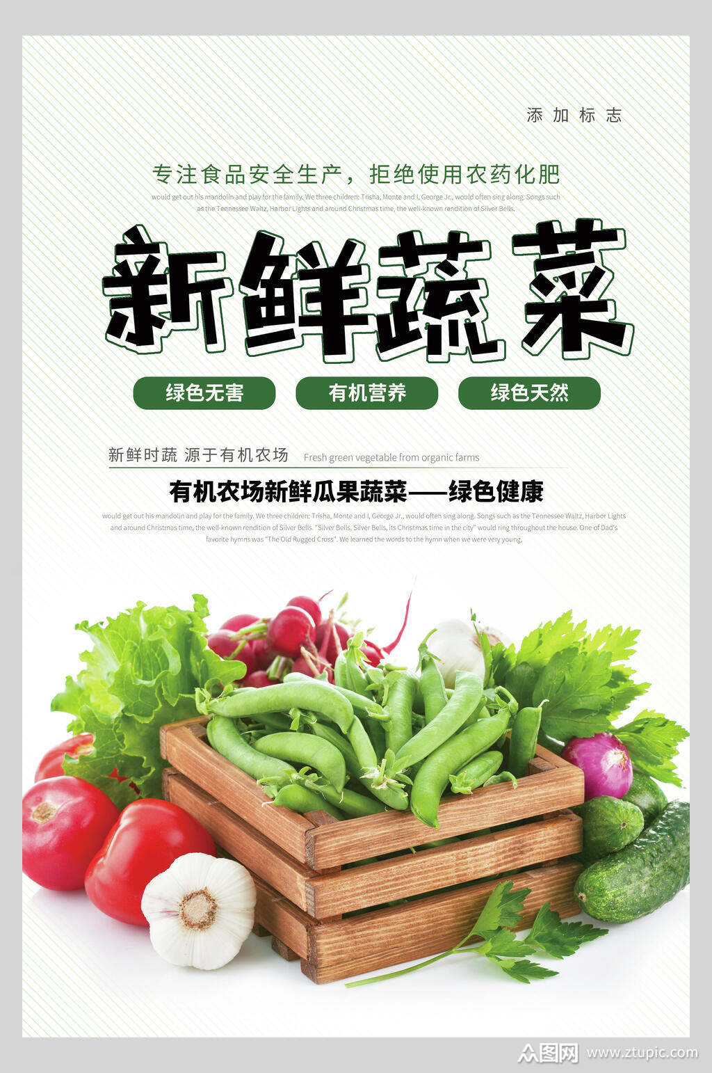 招牌新鲜蔬菜宣传海报素材