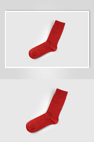 红色经典喜庆袜子图案包装样机