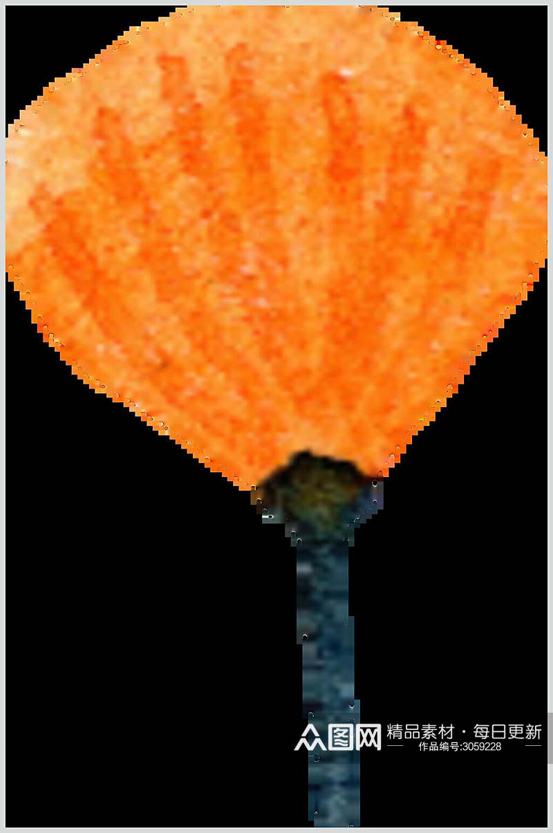 橙色水彩清新花卉矢量素材素材