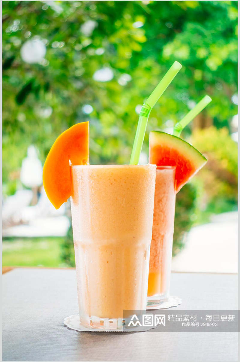 食物木瓜果汁夏日清凉摄影图素材