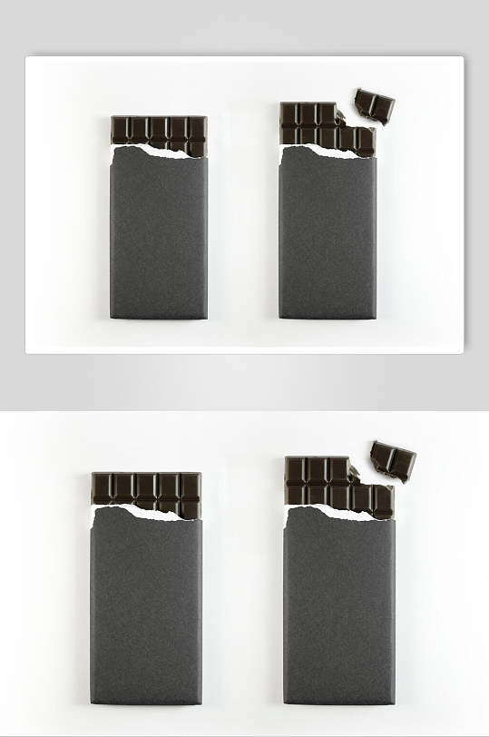 巧克力块方形深棕食品零食包装样机