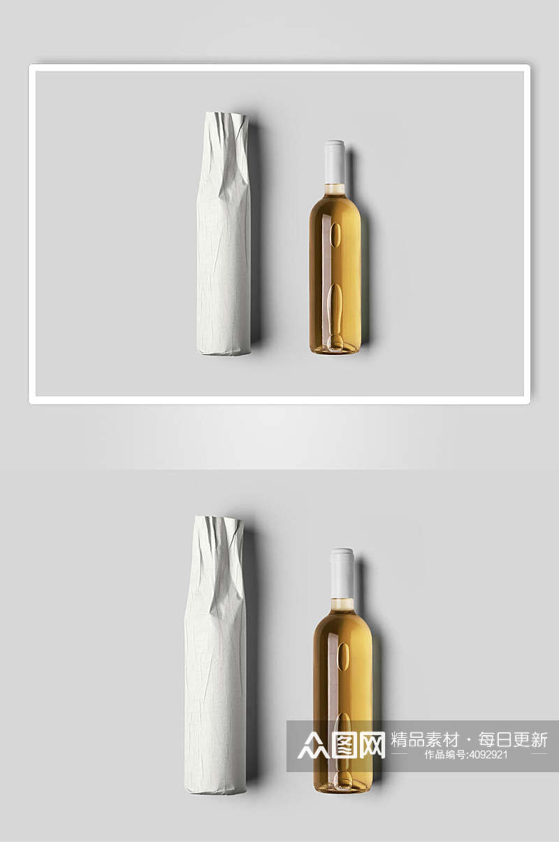 袋子立体高清留白红酒香槟展示样机素材