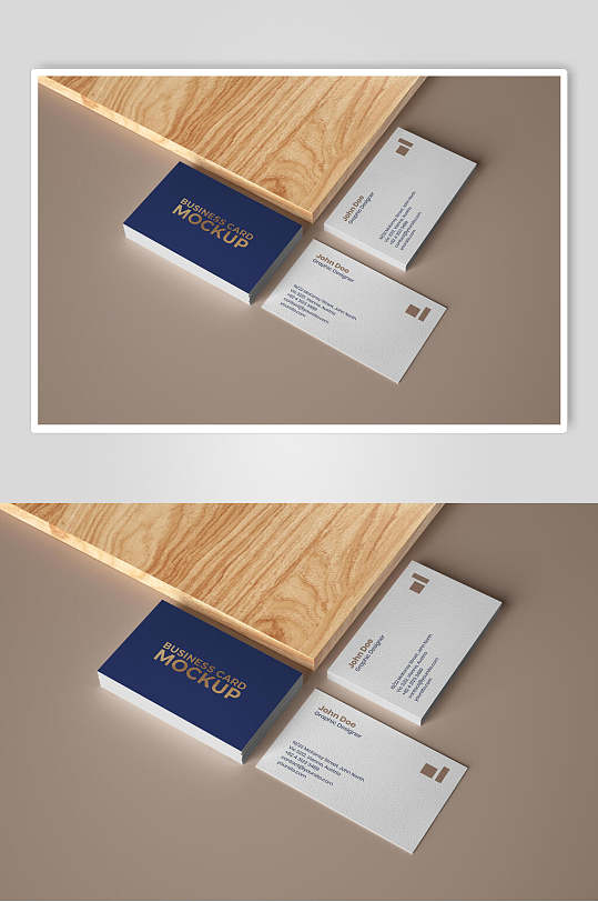 时尚木头高端创意商务名片卡片样机