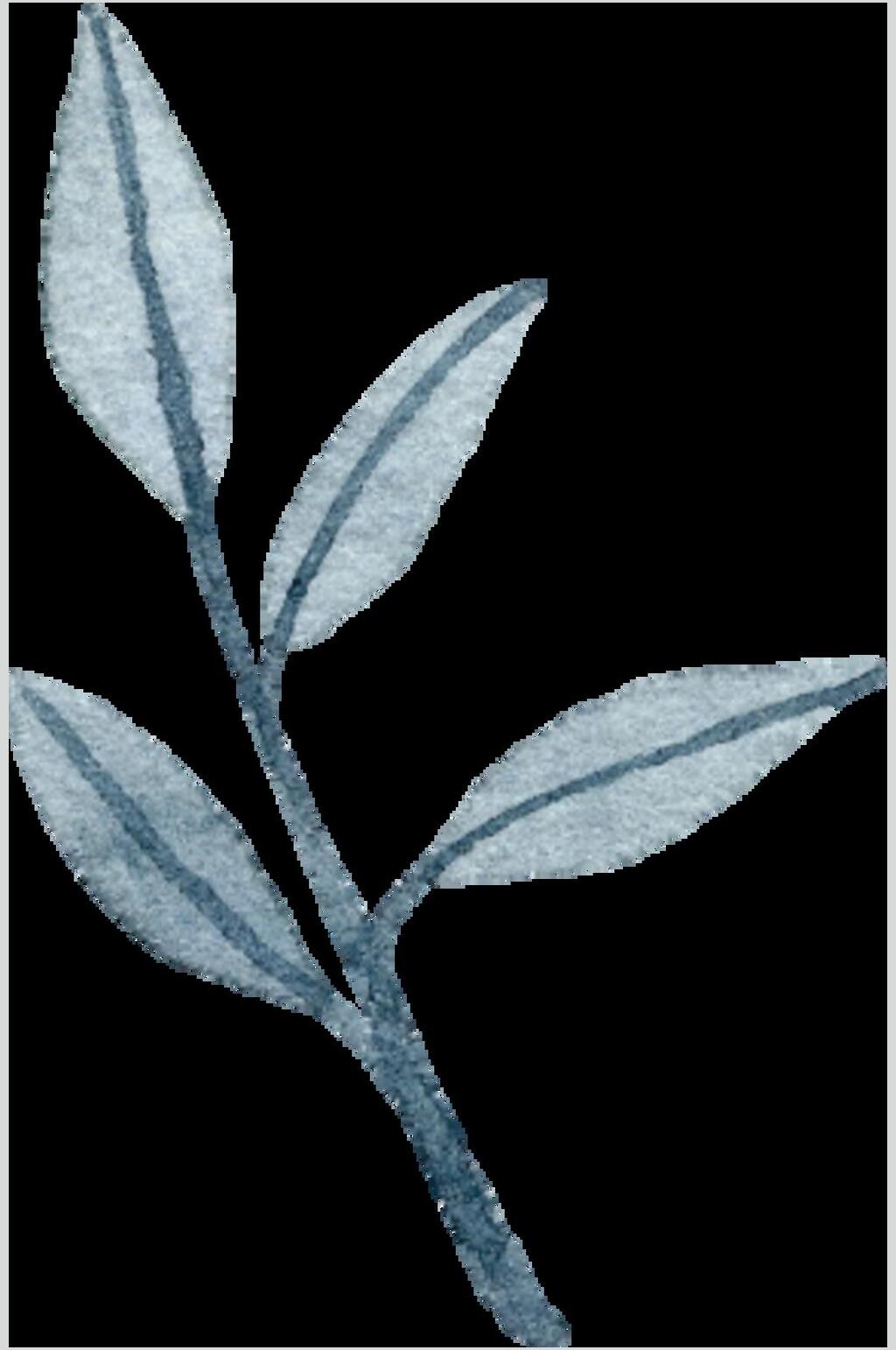 蓝色大气水彩清新花卉矢量元素素材素材