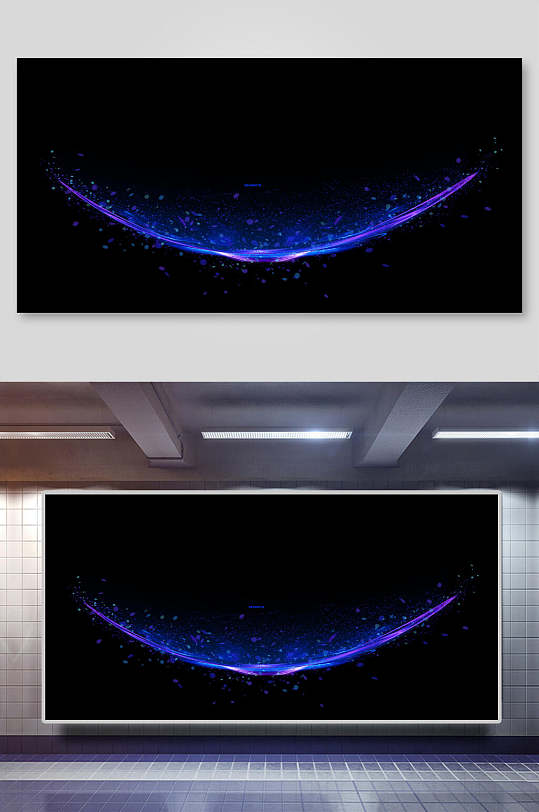 黑蓝渐变创意高端科技光影背景素材