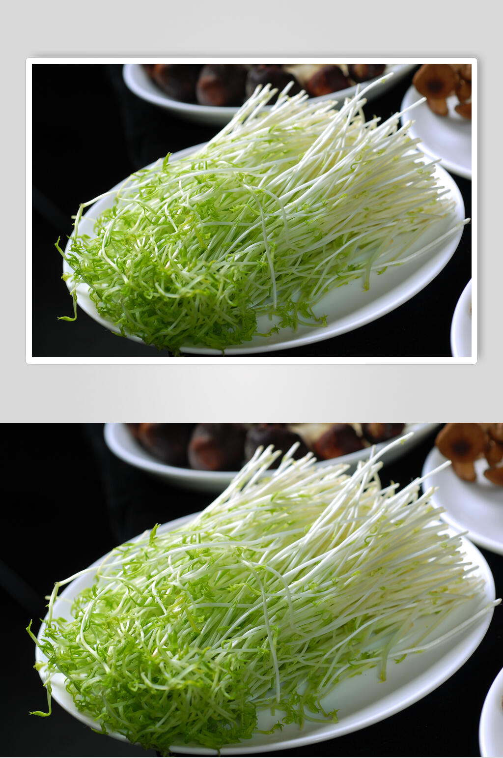 海鲜汤锅类豆苗图片素材