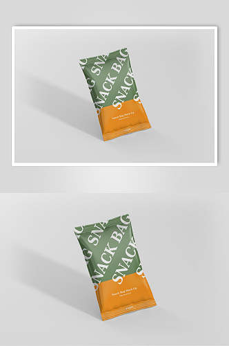 黄绿字母设计膨化食品包装样机