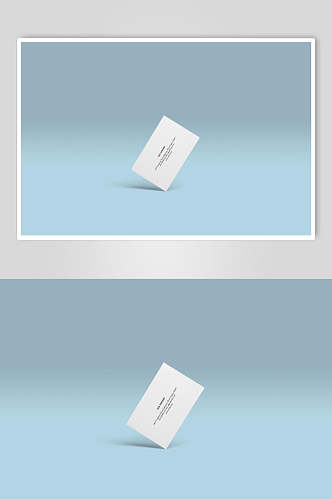 悬空蓝白高端创意清新名片卡片样机