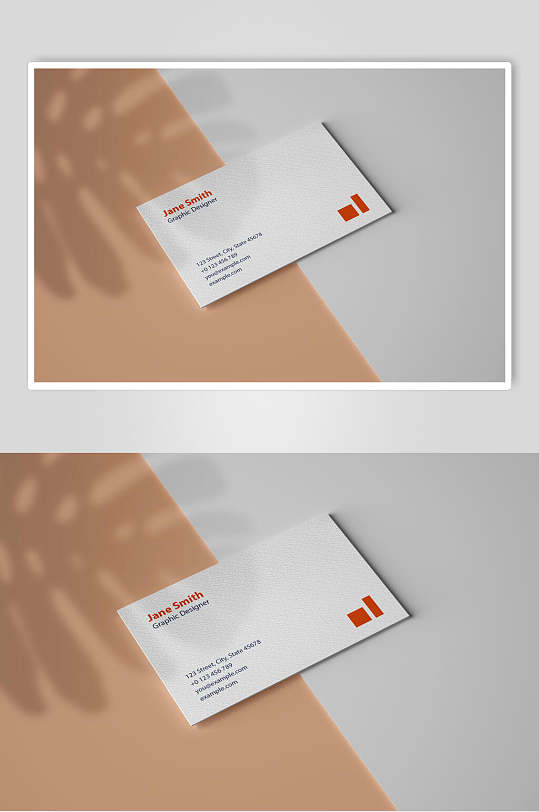 正反面白橙名片样机