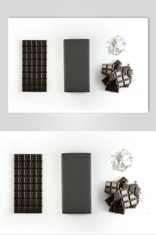 巧克力块纸团长方形食品零食包装样机