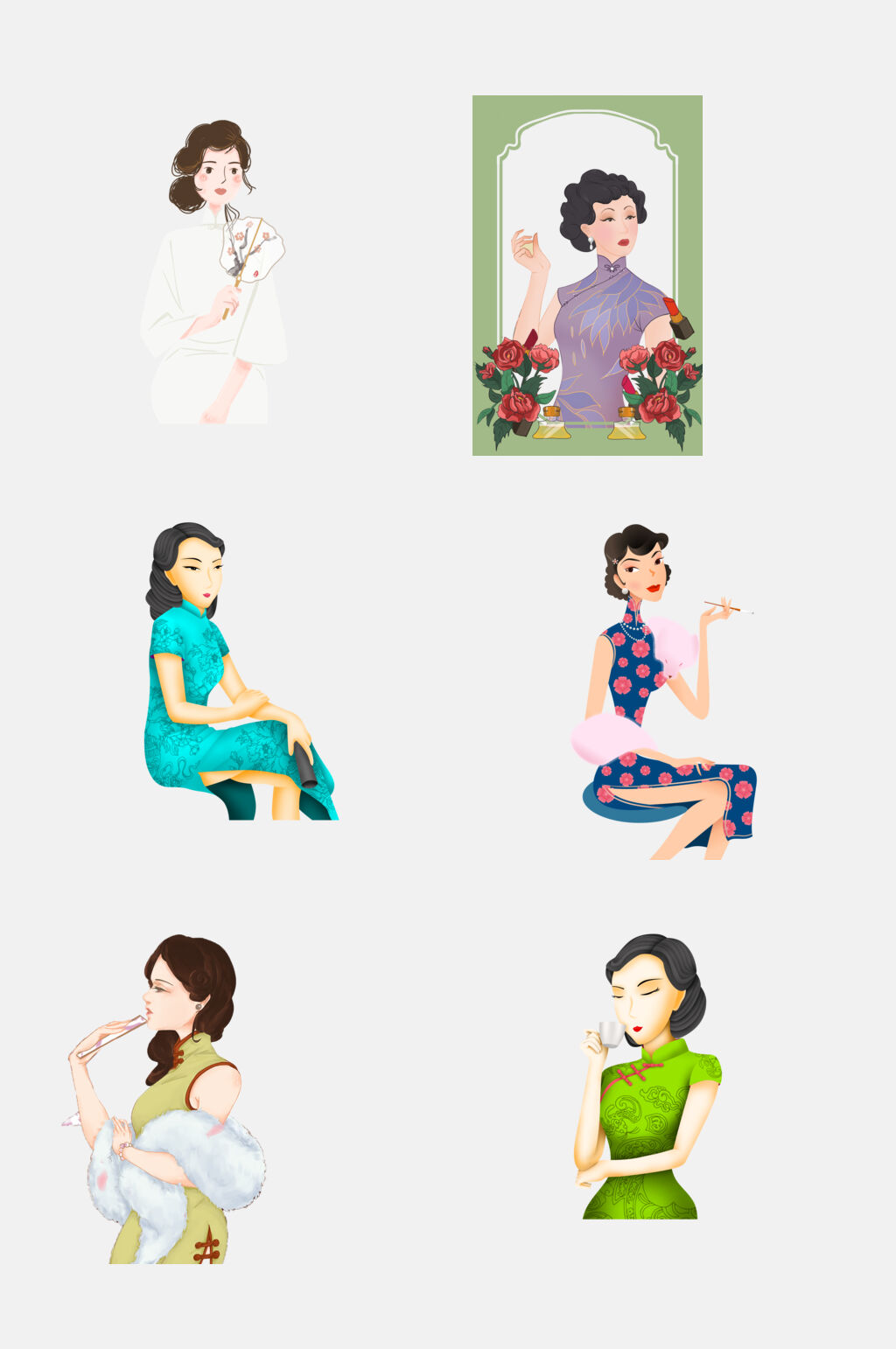气质时尚旗袍美女免抠素材素材