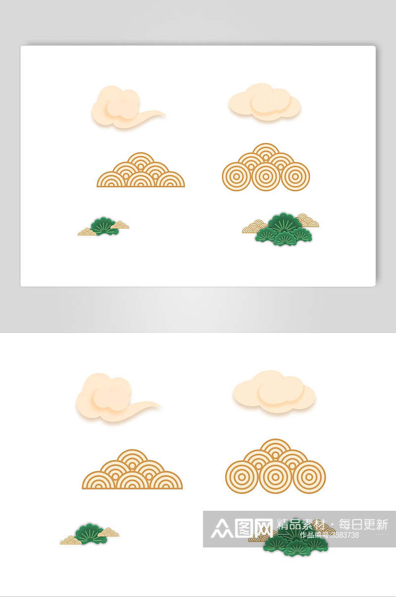 极简大气祥云中式图纹元素素材素材