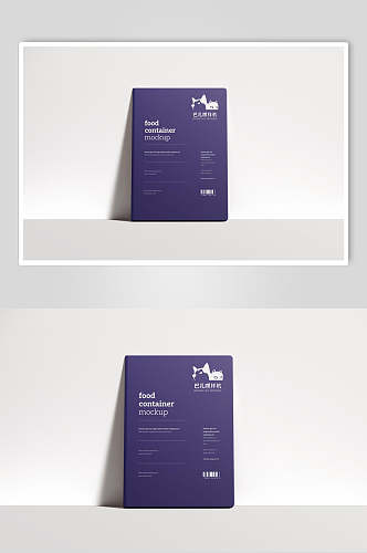 紫色质感书籍杂志封面VI设计展示样机