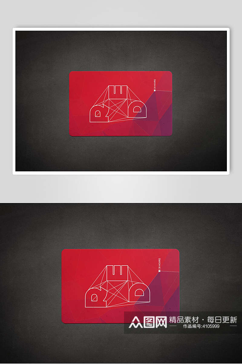 时尚线条黑红高端创意名片卡片样机素材