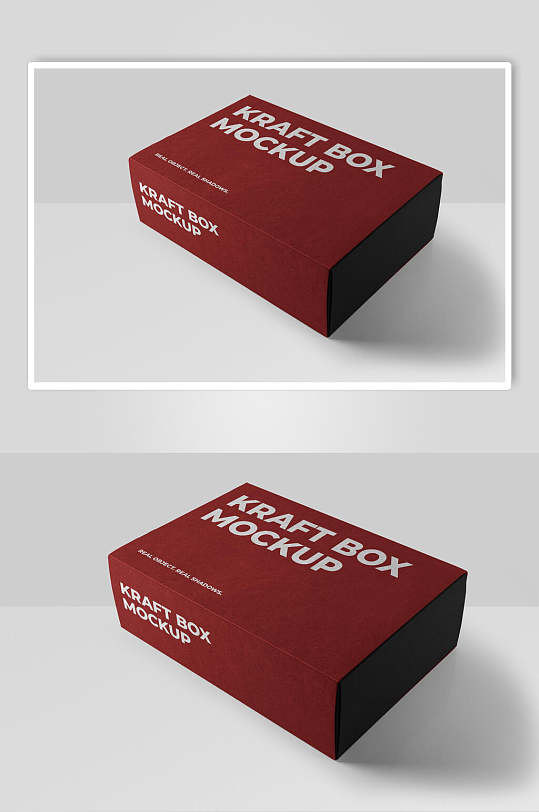 红色英文纸箱纸盒包装样机