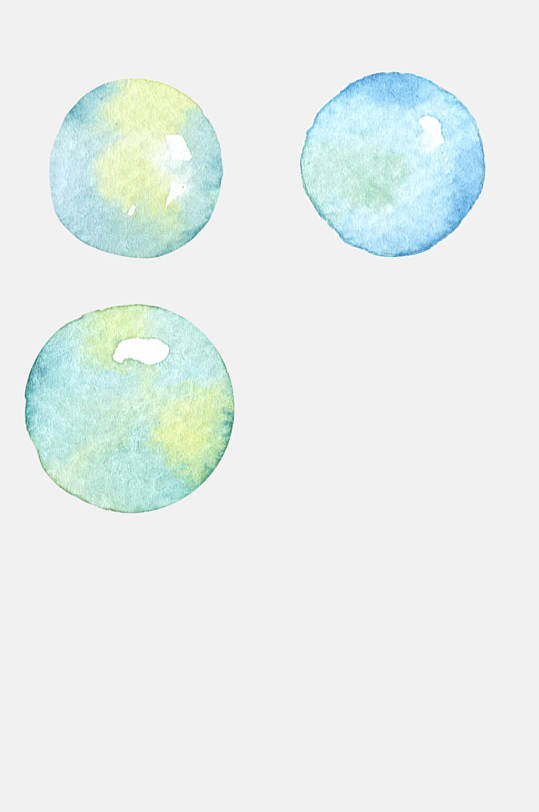 水彩晕染气泡免抠素材