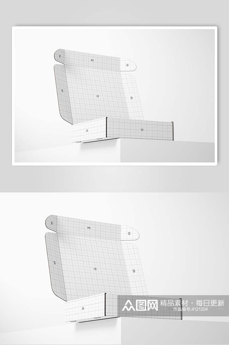 翻盖极简包装纸盒展示样机素材