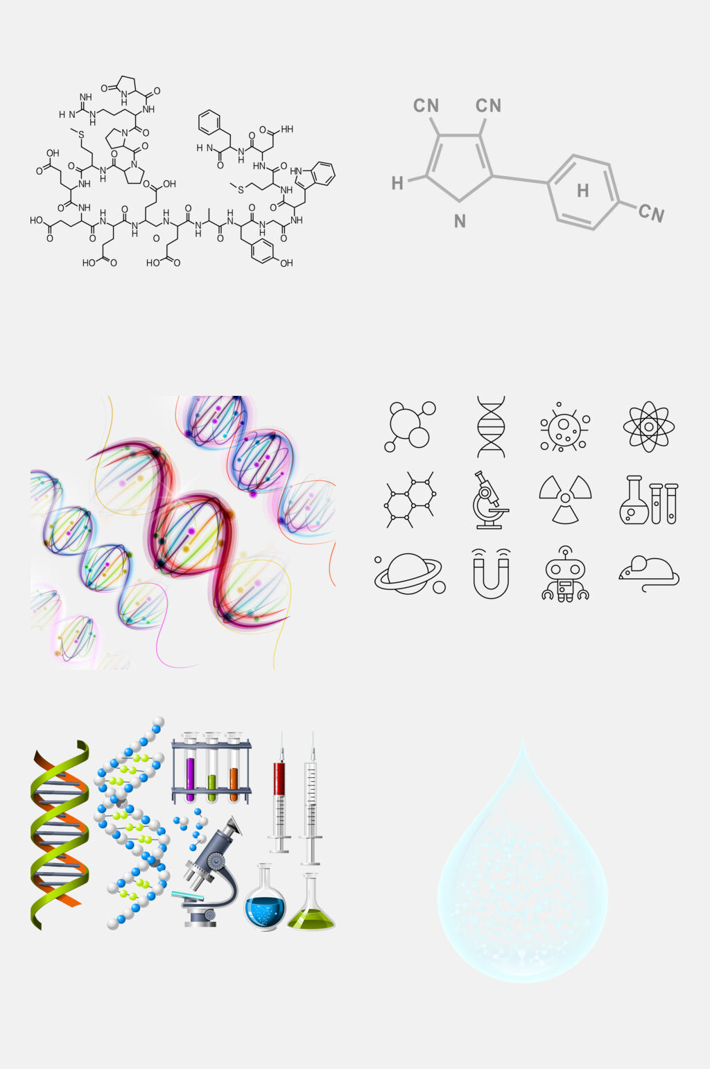 炫彩时尚手绘生物基因免抠素材素材