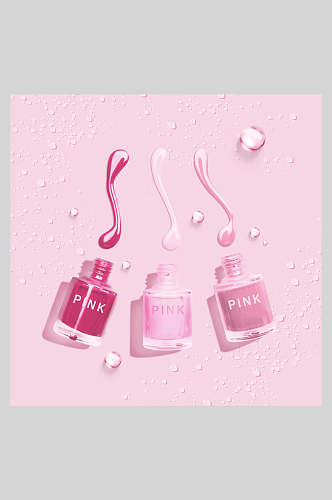 粉色指甲油美妆海报