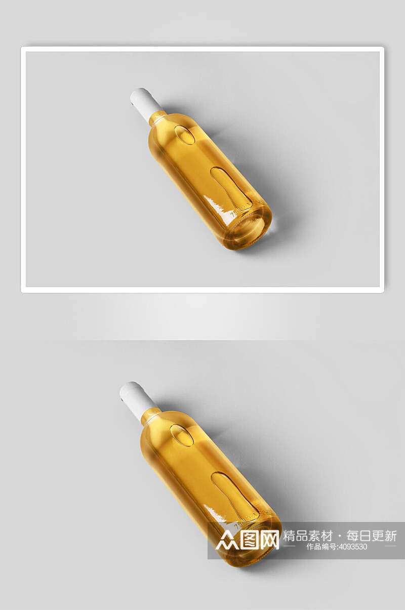 黄色液体立体留白红酒香槟展示样机素材