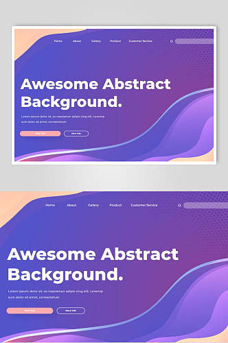 渐变紫色抽象科技网站界面矢量素材