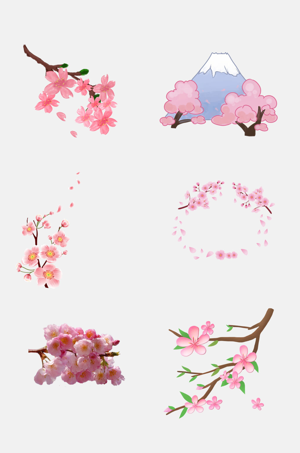 粉色浪漫时尚樱花桃花免抠素材素材