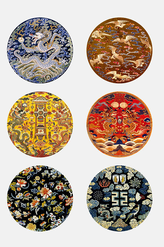 精美古典服饰纹样免抠素材