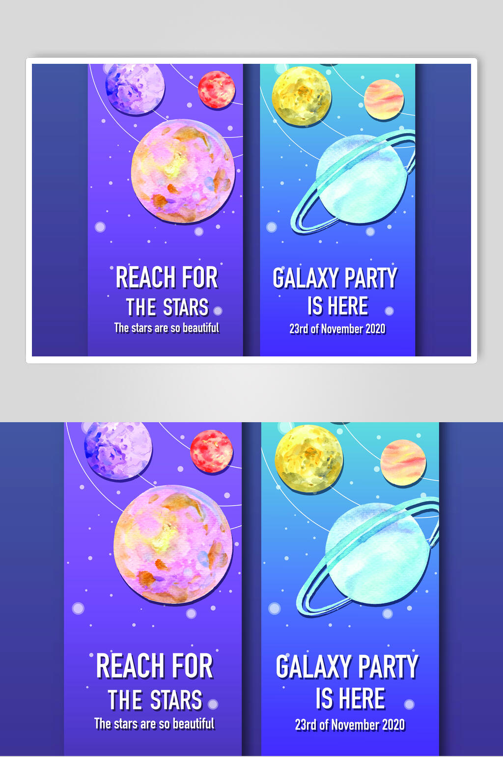 星球太空插画海报矢量素材素材