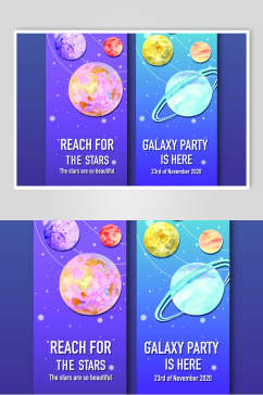 星球太空插画海报矢量素材