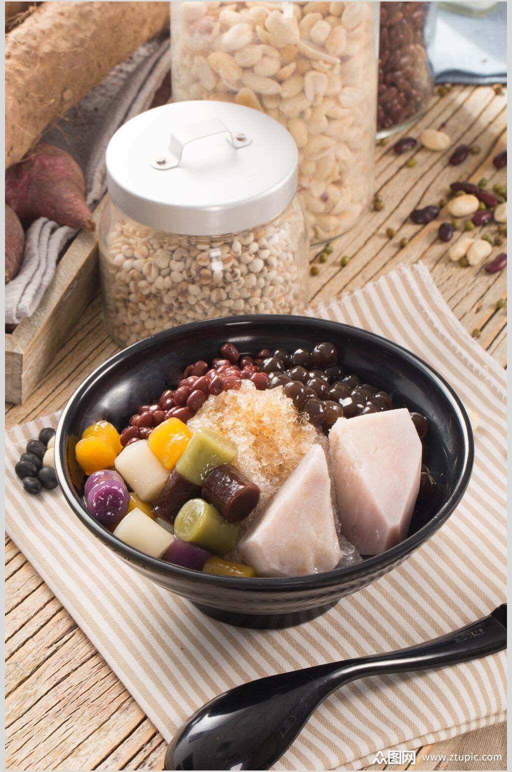 时尚美味芋圆甜品食品图片素材