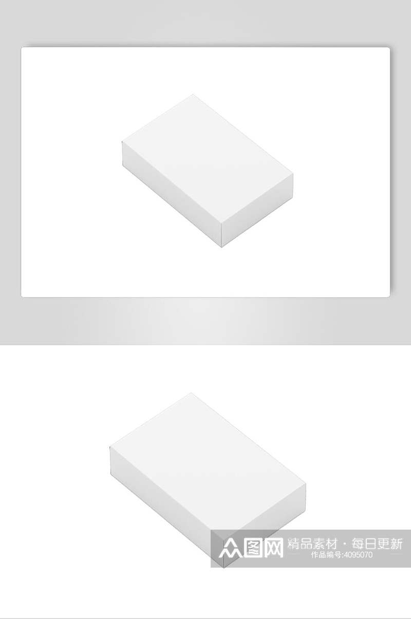 立体方形简约白色食品零食包装样机素材
