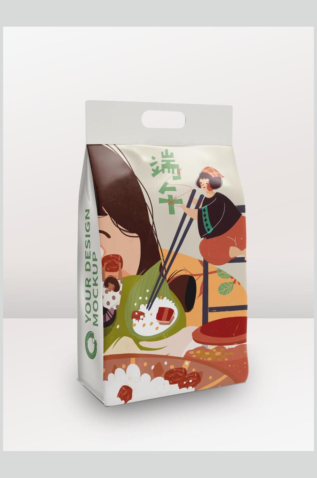 美味端午零食塑料包装袋样机素材
