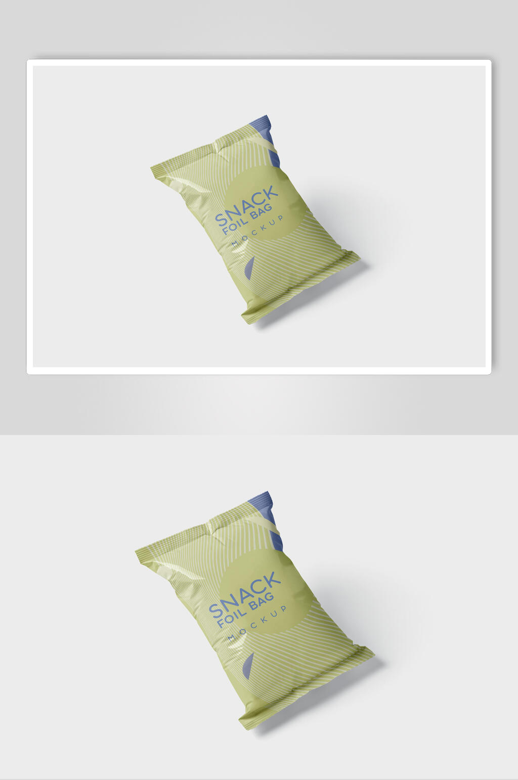 清新绿色食品零食包装袋样机素材