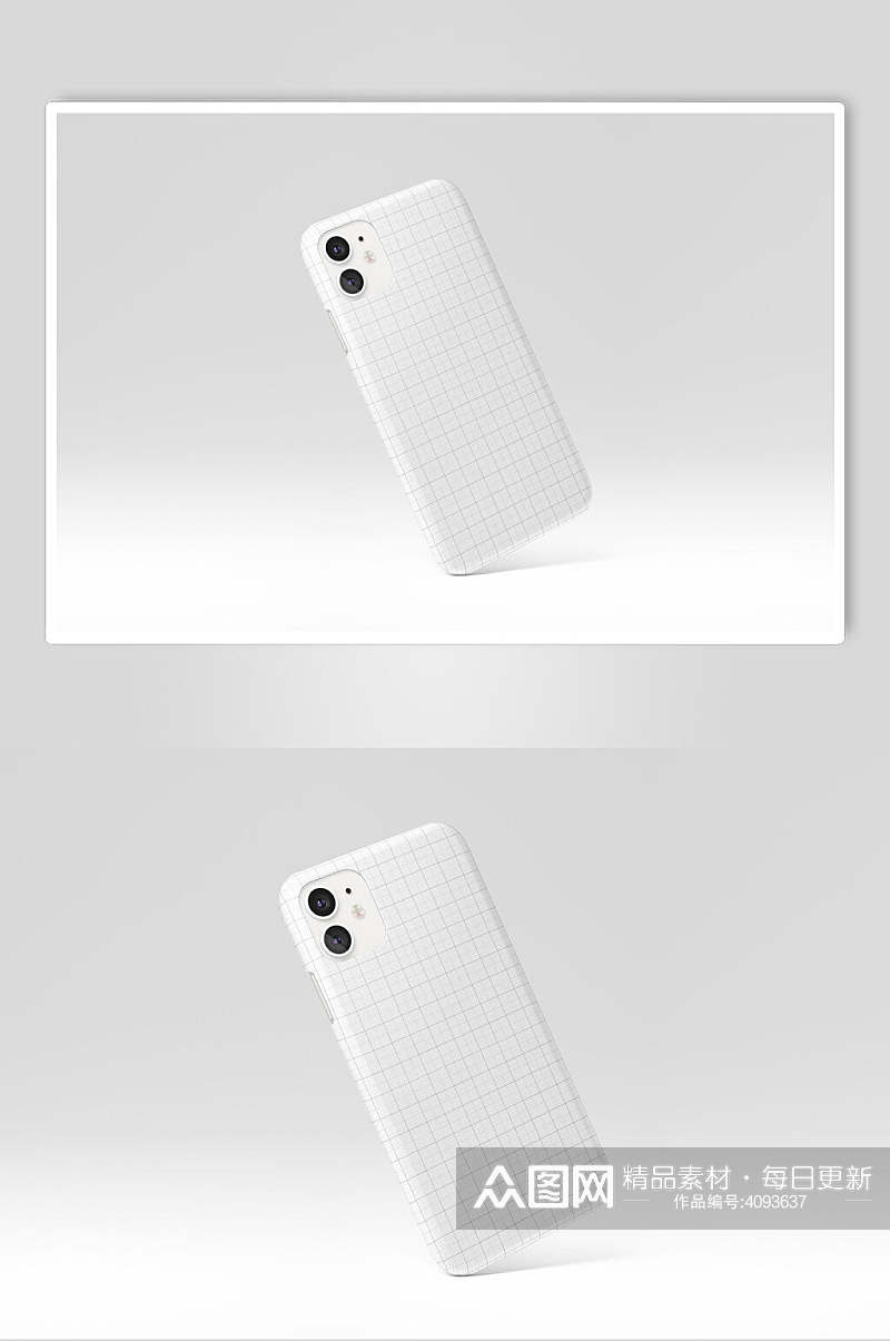 灰色立体留白苹果手机壳贴图样机素材