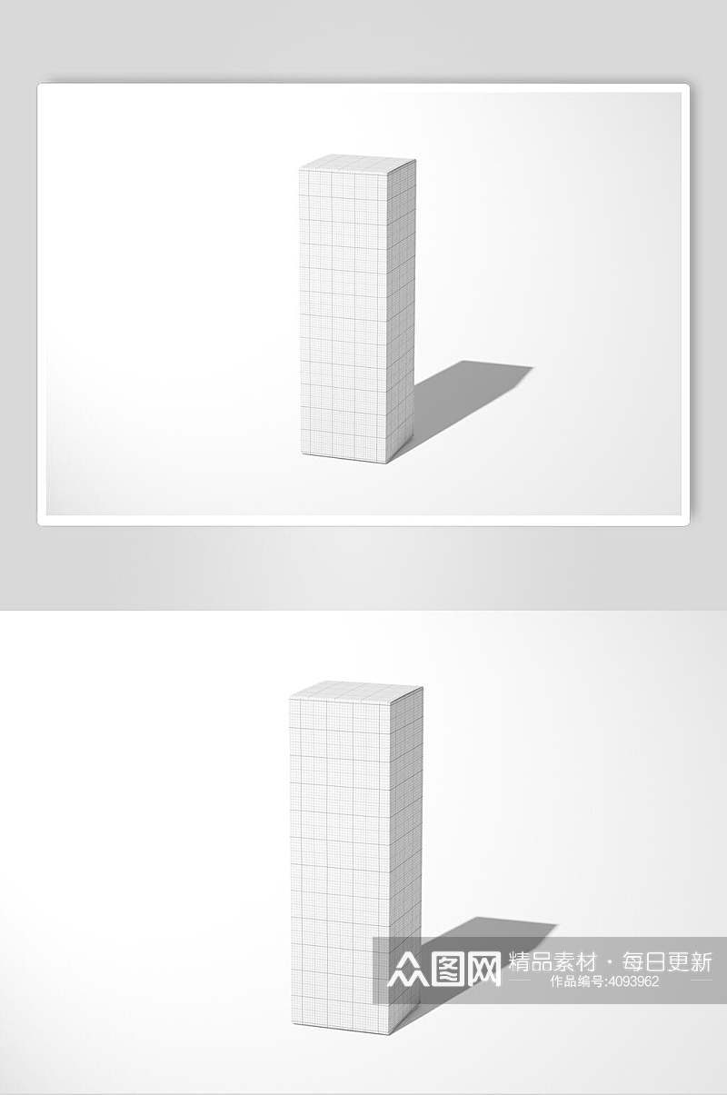 立体影子长方形包装盒样机素材