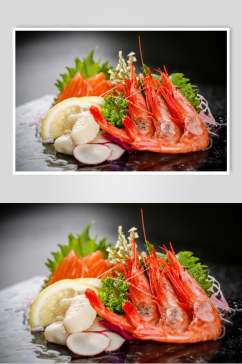 日式料理美食海鲜大虾图片