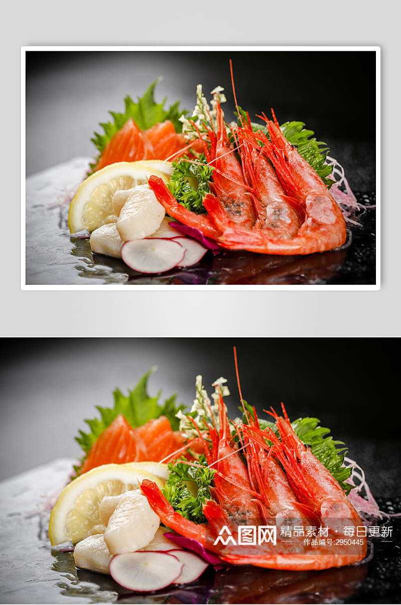 日式料理美食海鲜大虾图片素材