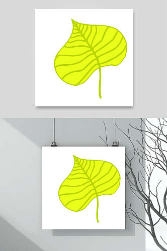 黄色树叶卡通动植物涂鸦矢量素材